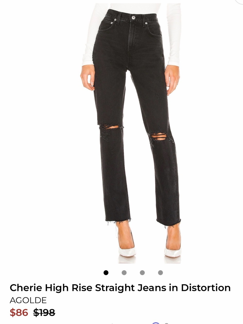 Agolde Black Distressed Women's Boot Cut Jeans
